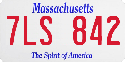 MA license plate 7LS842