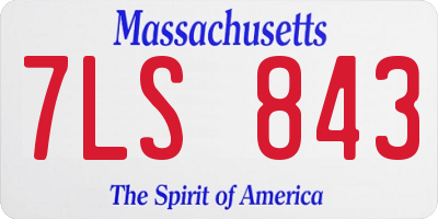 MA license plate 7LS843
