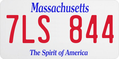 MA license plate 7LS844