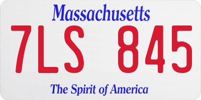 MA license plate 7LS845
