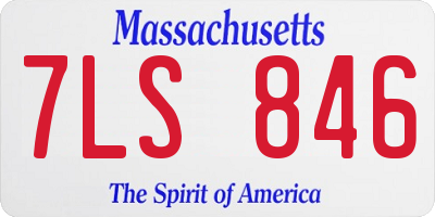 MA license plate 7LS846