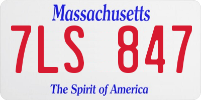 MA license plate 7LS847