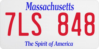 MA license plate 7LS848