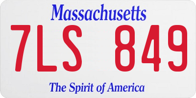 MA license plate 7LS849