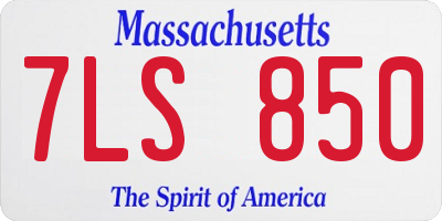 MA license plate 7LS850