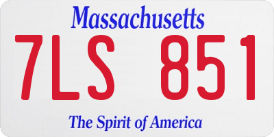 MA license plate 7LS851