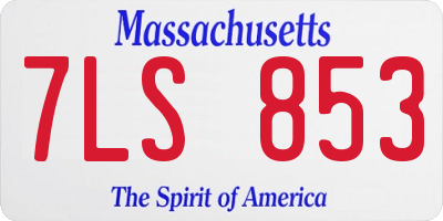 MA license plate 7LS853