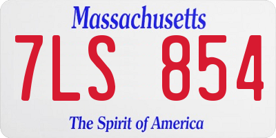 MA license plate 7LS854