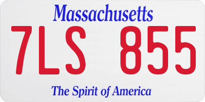 MA license plate 7LS855