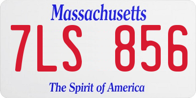 MA license plate 7LS856