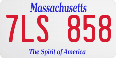 MA license plate 7LS858