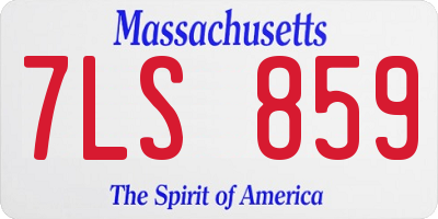 MA license plate 7LS859