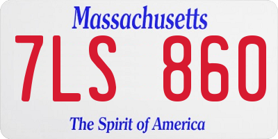 MA license plate 7LS860