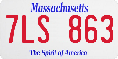 MA license plate 7LS863