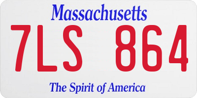 MA license plate 7LS864