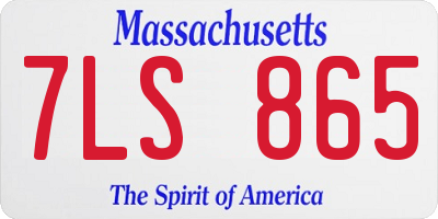 MA license plate 7LS865
