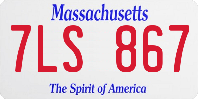 MA license plate 7LS867