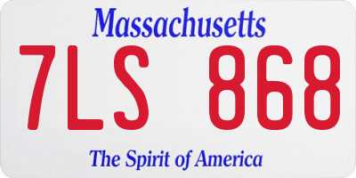 MA license plate 7LS868