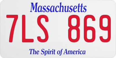 MA license plate 7LS869
