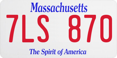 MA license plate 7LS870