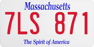 MA license plate 7LS871
