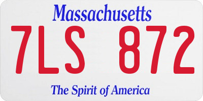MA license plate 7LS872