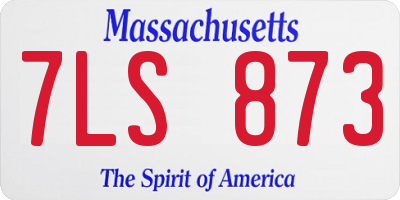 MA license plate 7LS873