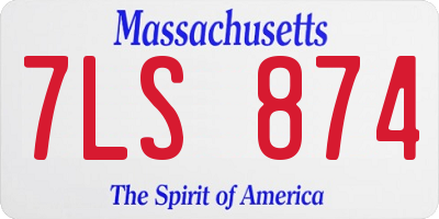 MA license plate 7LS874