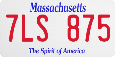 MA license plate 7LS875