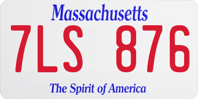 MA license plate 7LS876