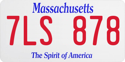 MA license plate 7LS878
