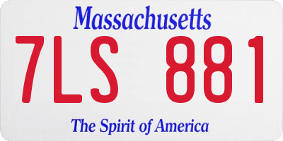 MA license plate 7LS881