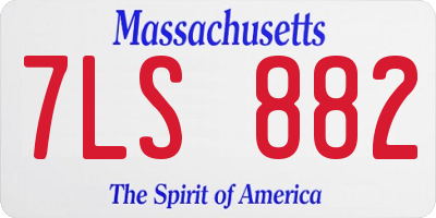 MA license plate 7LS882