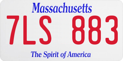 MA license plate 7LS883