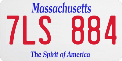 MA license plate 7LS884