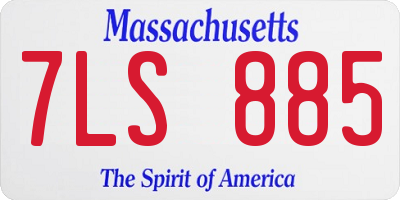 MA license plate 7LS885