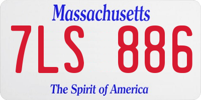 MA license plate 7LS886