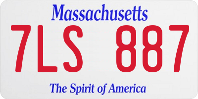 MA license plate 7LS887