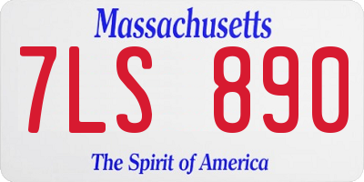 MA license plate 7LS890