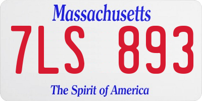 MA license plate 7LS893