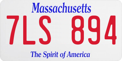 MA license plate 7LS894