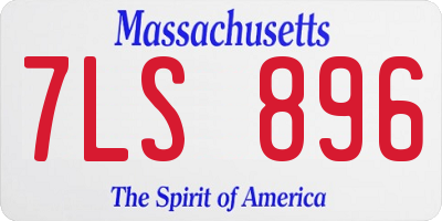 MA license plate 7LS896