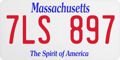 MA license plate 7LS897
