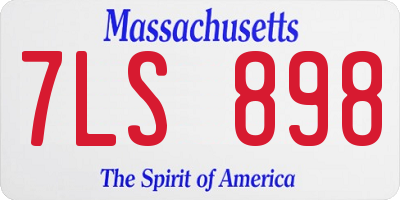 MA license plate 7LS898
