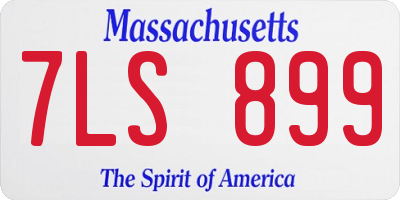 MA license plate 7LS899