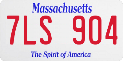 MA license plate 7LS904