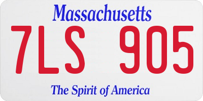 MA license plate 7LS905