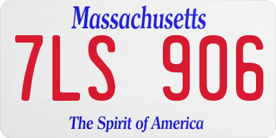MA license plate 7LS906