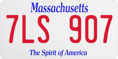 MA license plate 7LS907