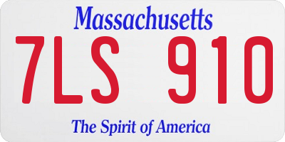MA license plate 7LS910